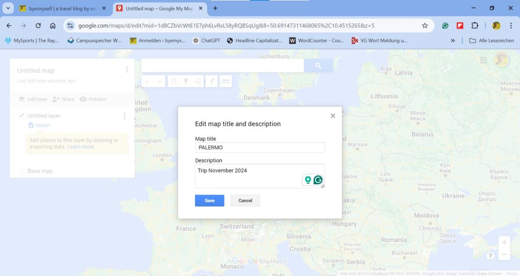Travel Planning MyMaps: Google Maps Screenshot 4