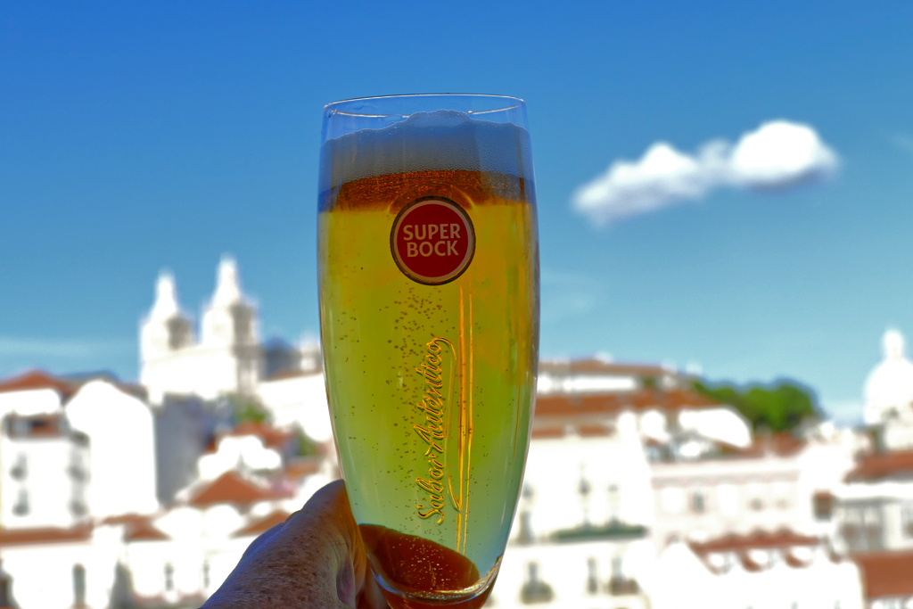 Glass of beer in Lisbon.