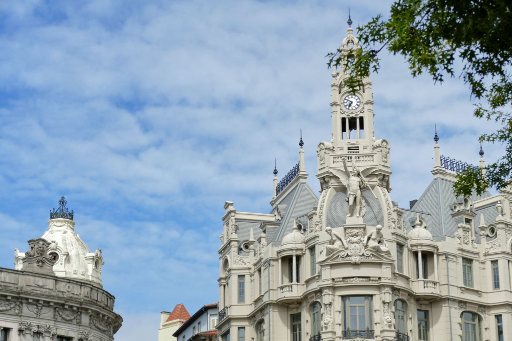 One of the lavishly decorated buildings on the west side of the Praça da Liberdade.