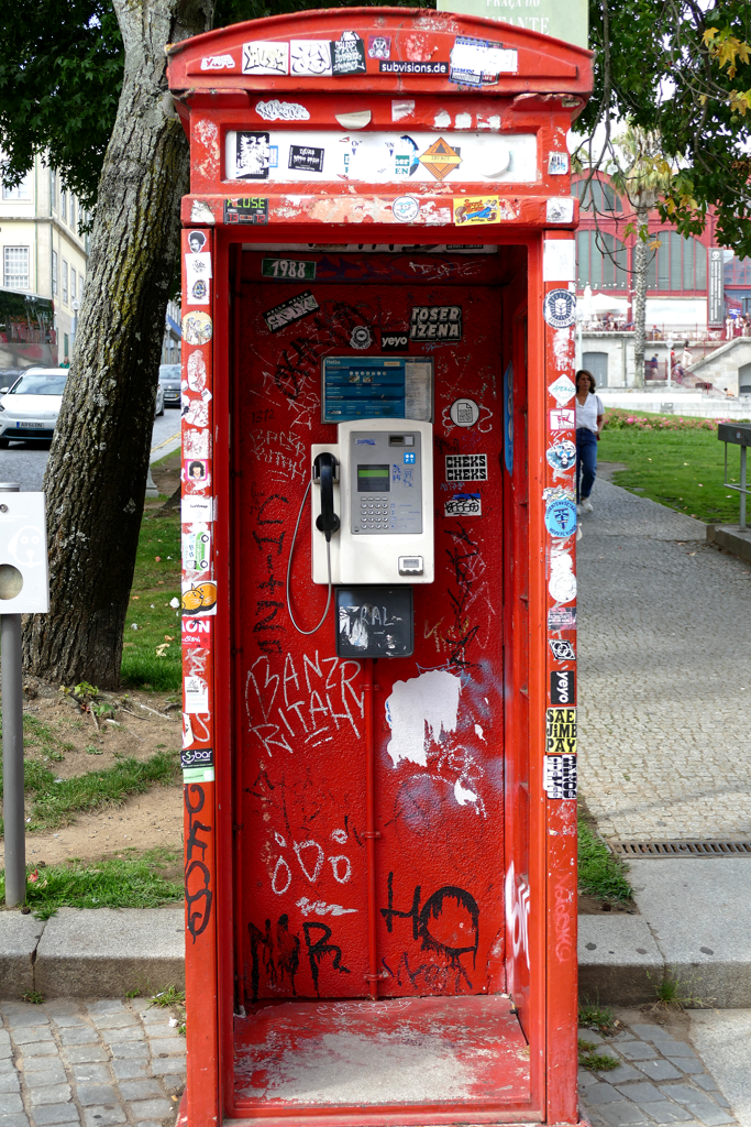 Phone booth in Porto.