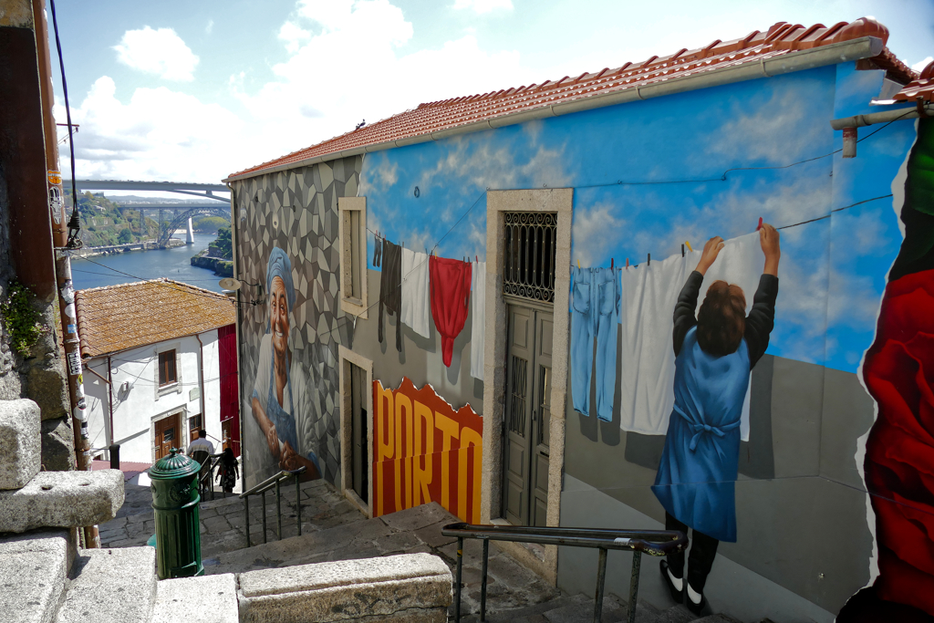 Murals by Porto's street art superstar Mr. Dheo.