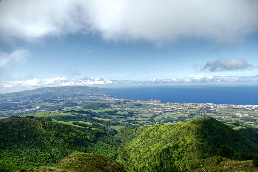 Aerial view of Ribeira Grande on Sao Miguel's north coast.