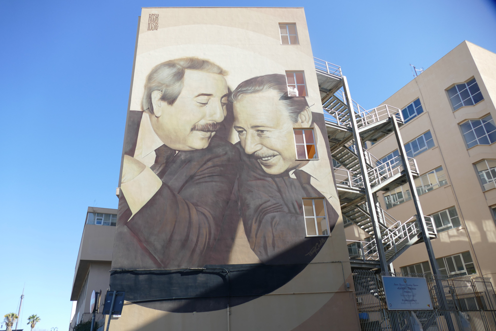 Mural of Falcone and Borsellino in Palermo.