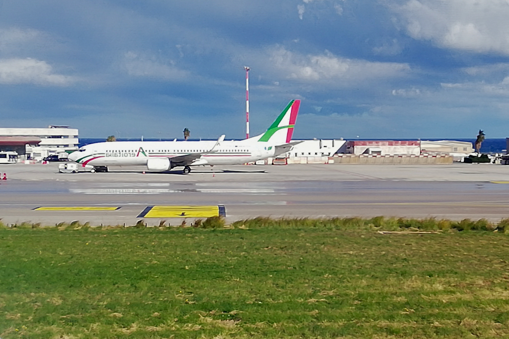 Plane at the Palermo's Falcone–Borsellino Airport in Punta Raisi