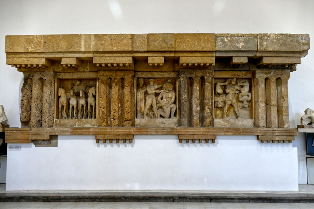 Metopes from Temple C in Selinunte at the Archeological Museum Antonio Salinas.