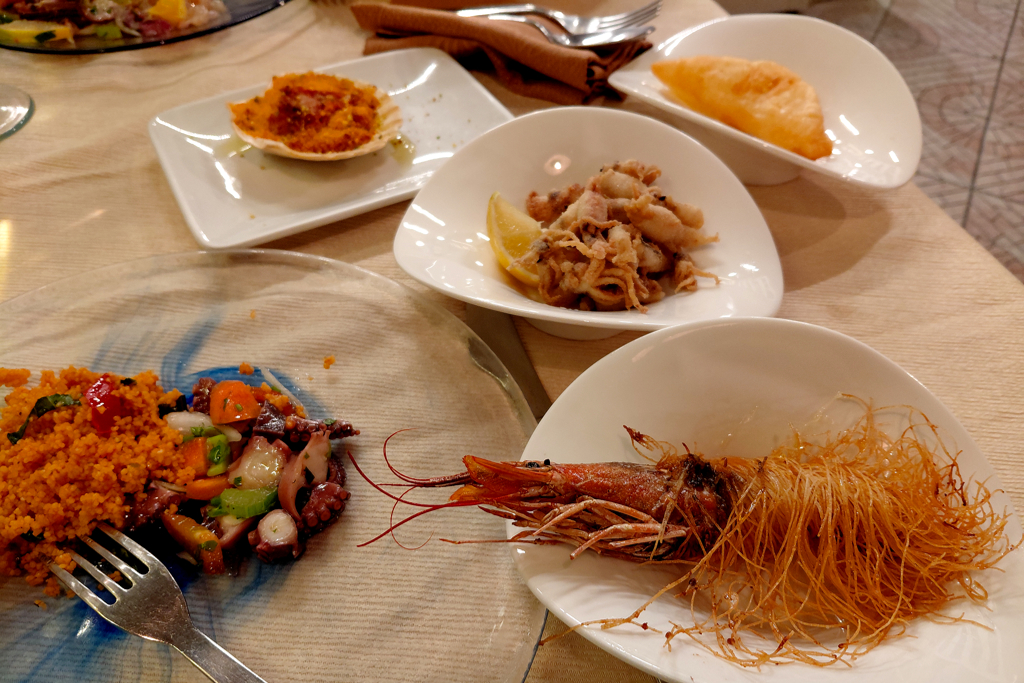 Sea food at L' Ancora Da Giancarlo in Syracuse.