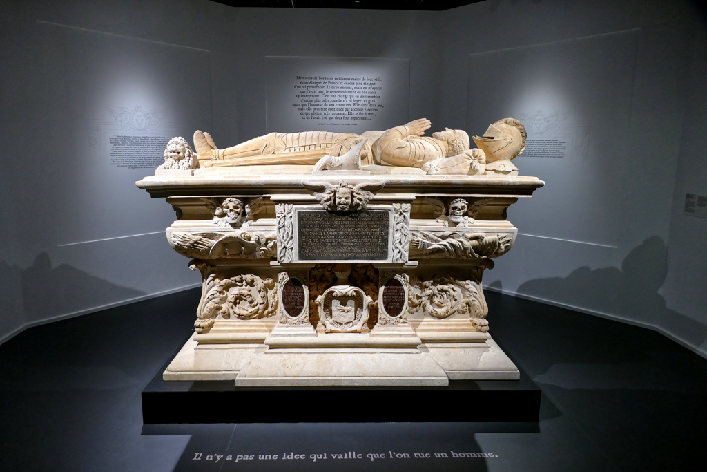 Montaigne's Cenotaph at the Musée d'Aquitaine in Bordeaux.
