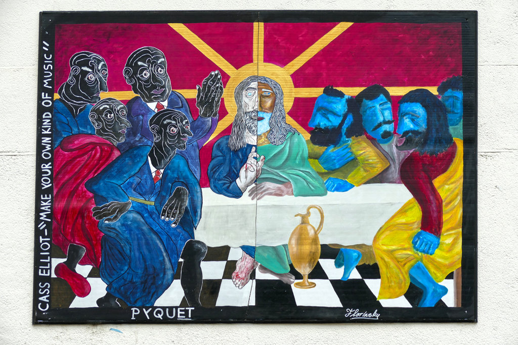 Mural by Pyquet in Bordeaux on the left bank of the river Garonne