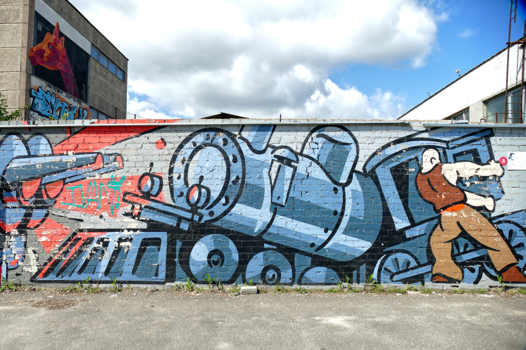 Mural by MORFAI, some of the best street art in Vilnius