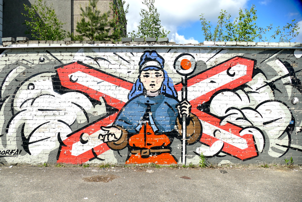 Mural by MORFAI, some of the best street art in Vilnius