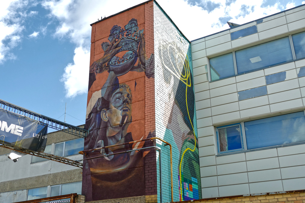 Mural by Telmo Miel, some of the best street art in Vilnius
