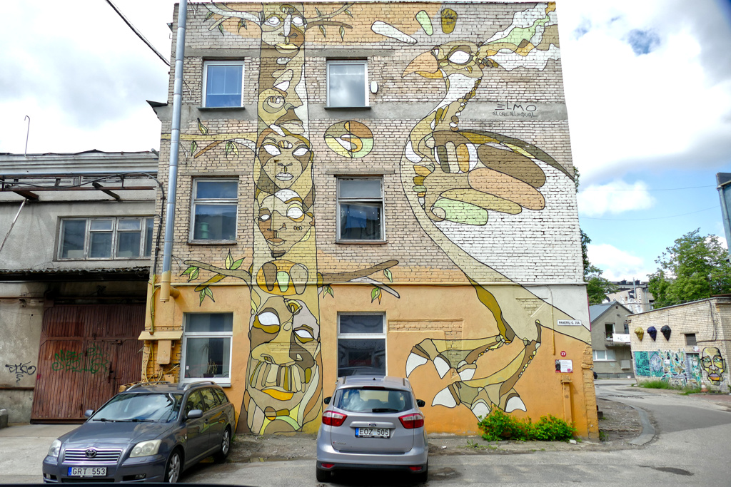 Mural by Dirty Elmo, some of the best street art in Vilnius