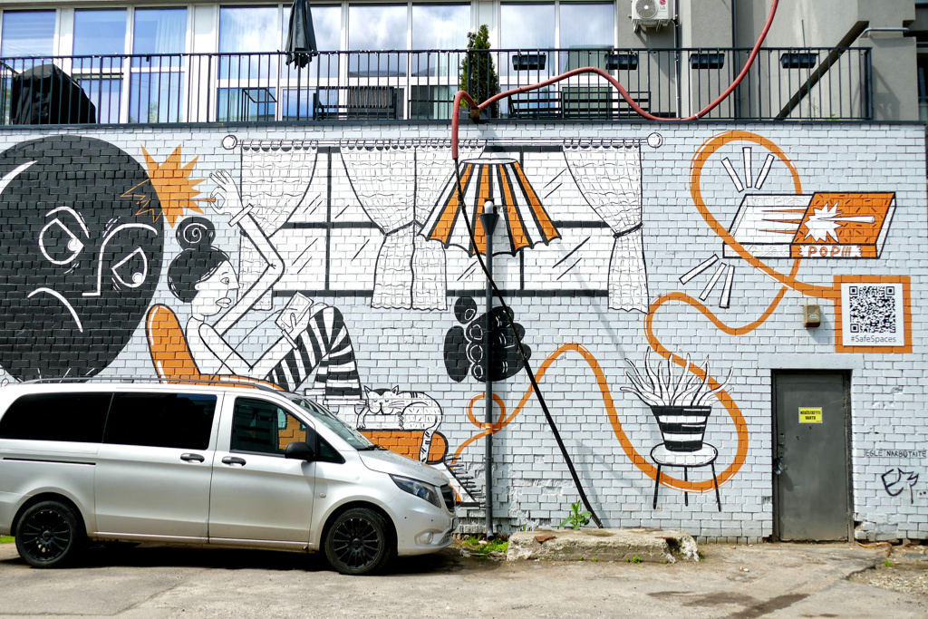 Mural by Eglė Narbutaitė, some of the best street art in Vilnius