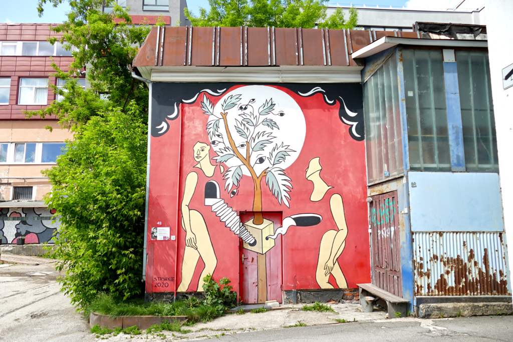Mural by Agnė Stašinskaitė, some of the best street art in Vilnius