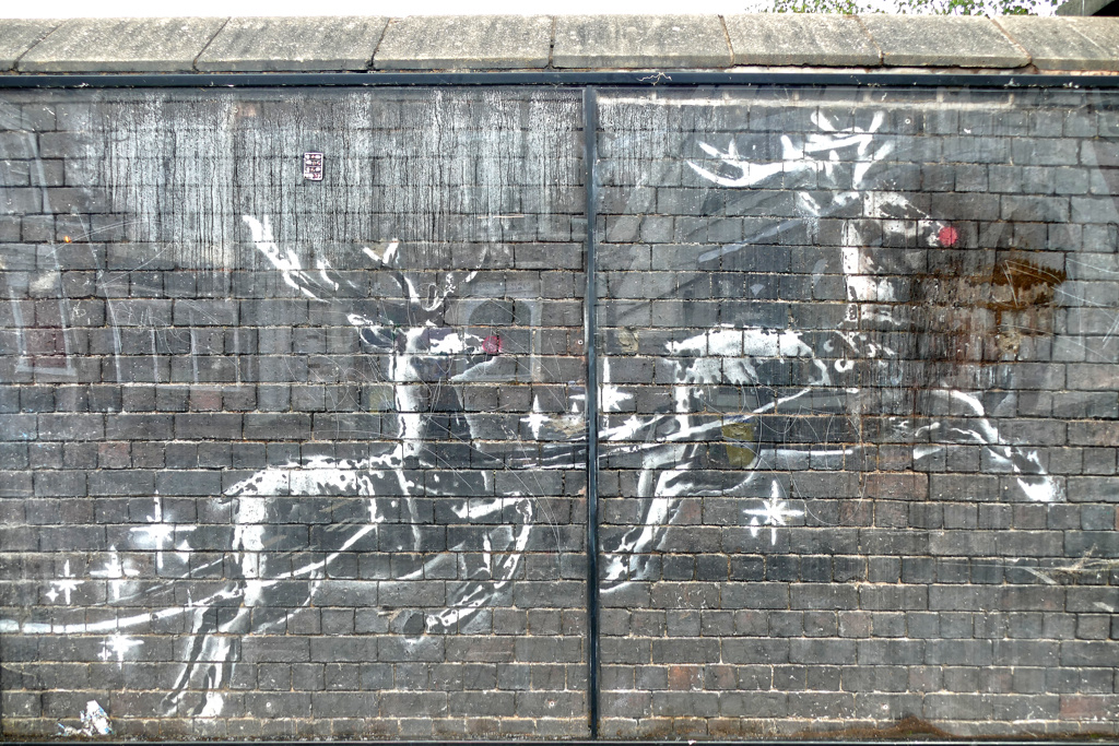 Mural by Banksy In Birmingham's Jewellery Quarter.