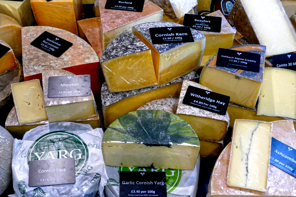 Regional cheeses from the Cotswolds.
