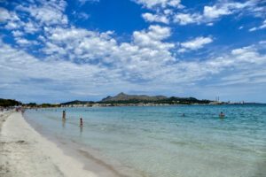 Beach of Alcúdia in northern Mallorca.