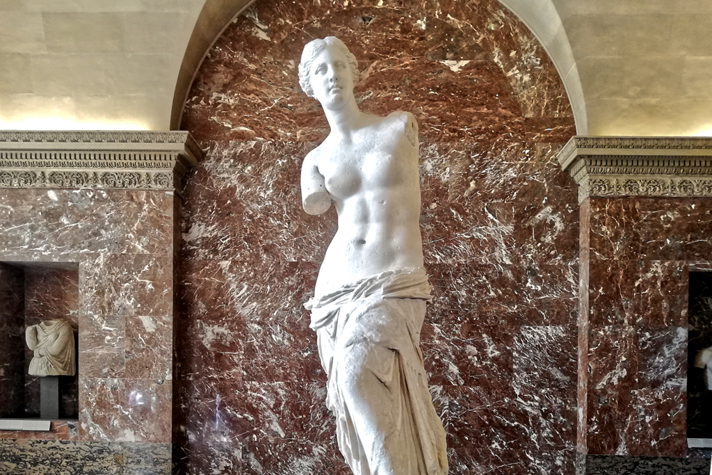 The Venus de Milo at the Louvre museum in Paris.