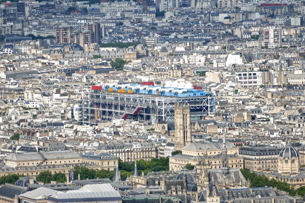 Centre National d'Art et de Culture Georges-Pompidou from above.