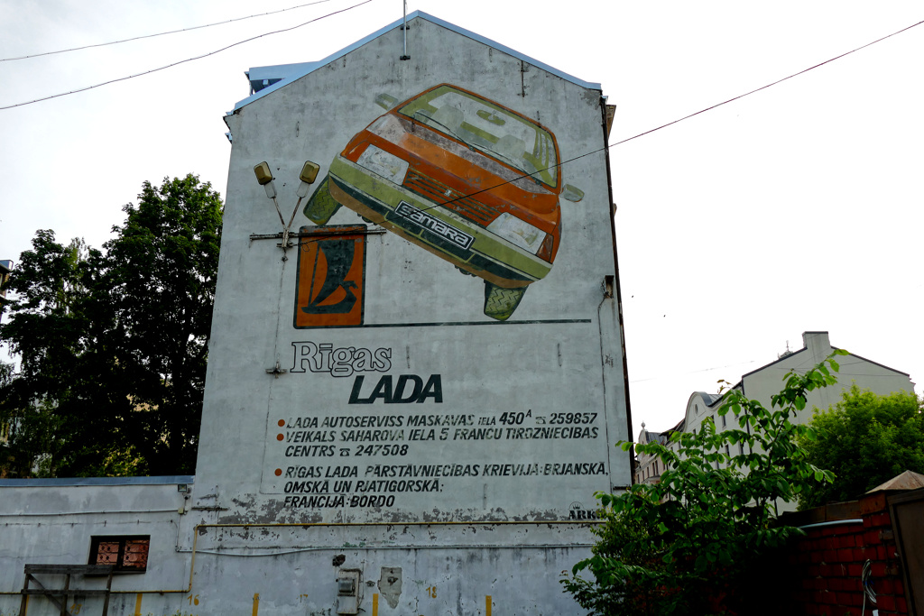 Lada-Mural, a piece of the best street art in Riga.