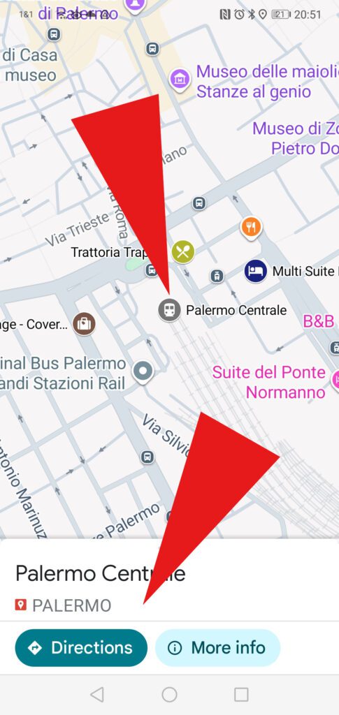 Getting directions on Google Maps