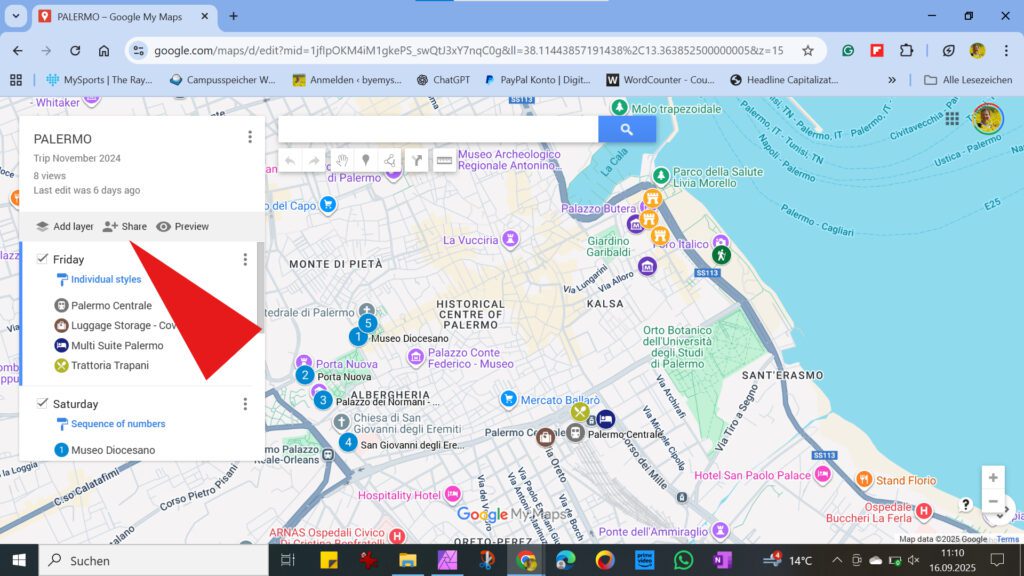 sharing a project on MyMaps