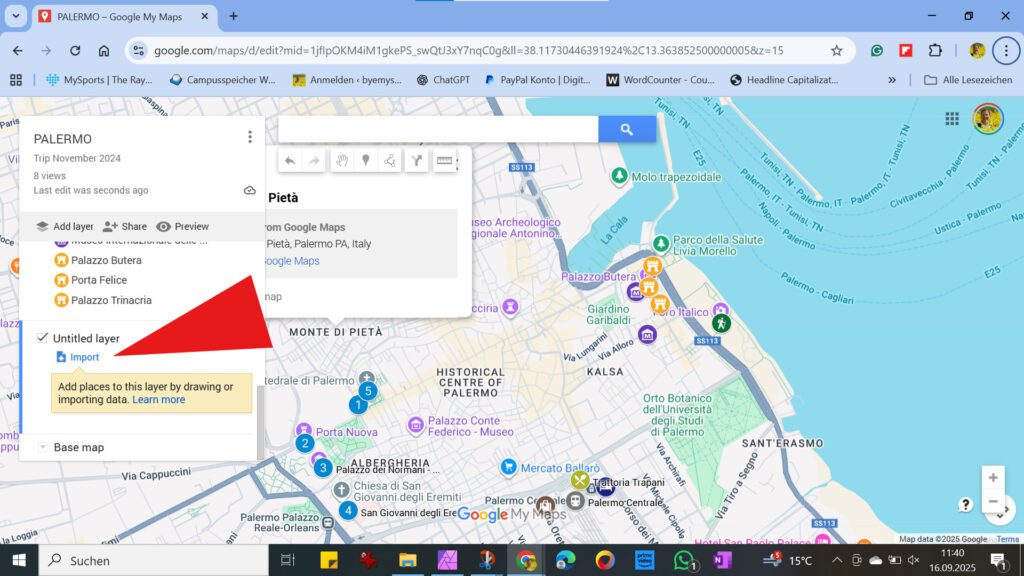 Importing data into MyMaps