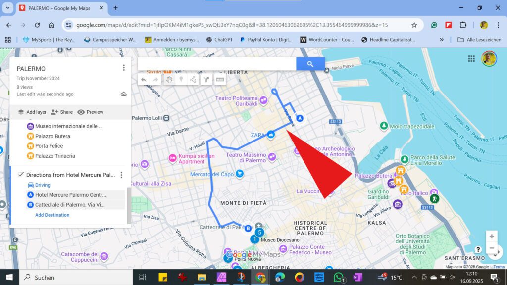 sketching a route in MyMaps