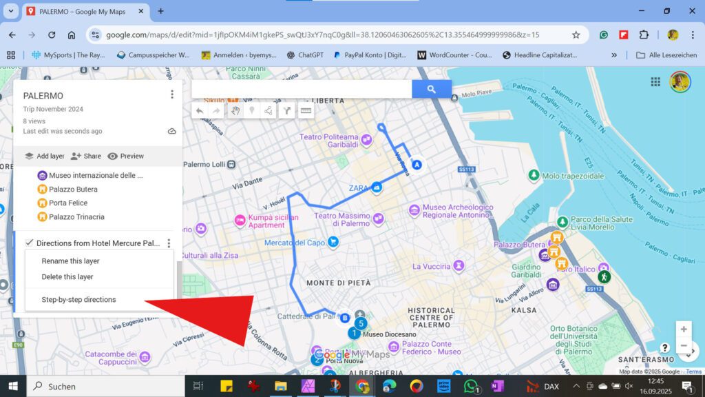 sketching a route in MyMaps