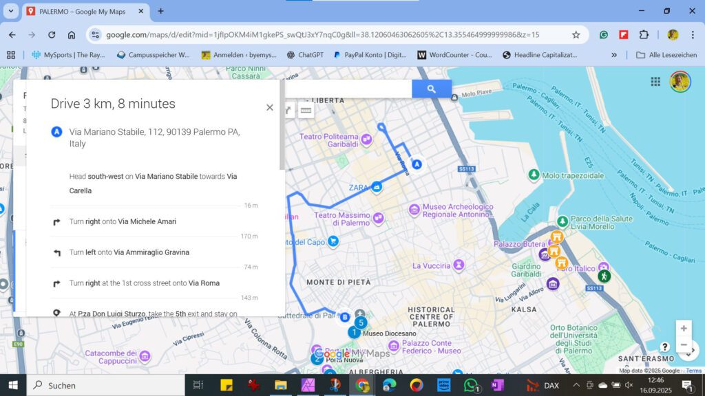 sketching a route in MyMaps