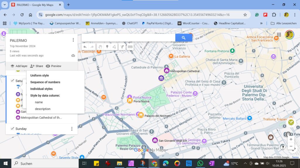 alter layer styles in MyMaps