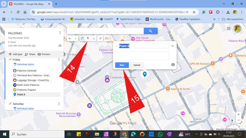 creating a spot in MyMaps