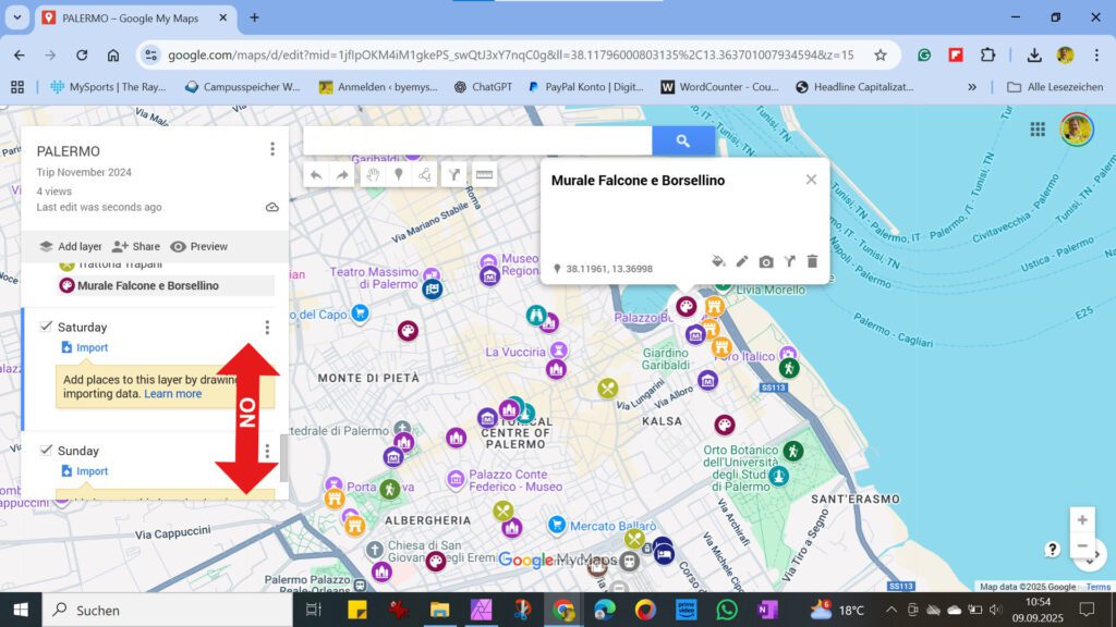 Travel Planning Google MyMaps