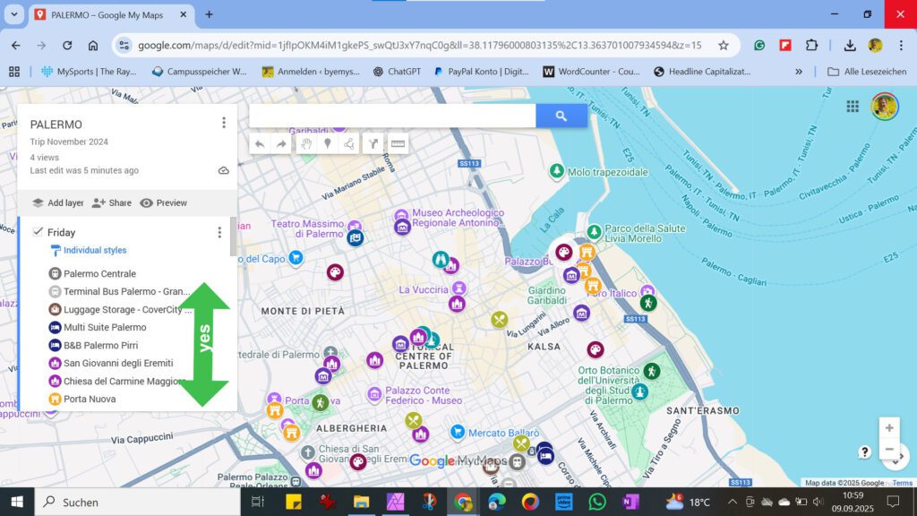Travel Planning Google MyMaps