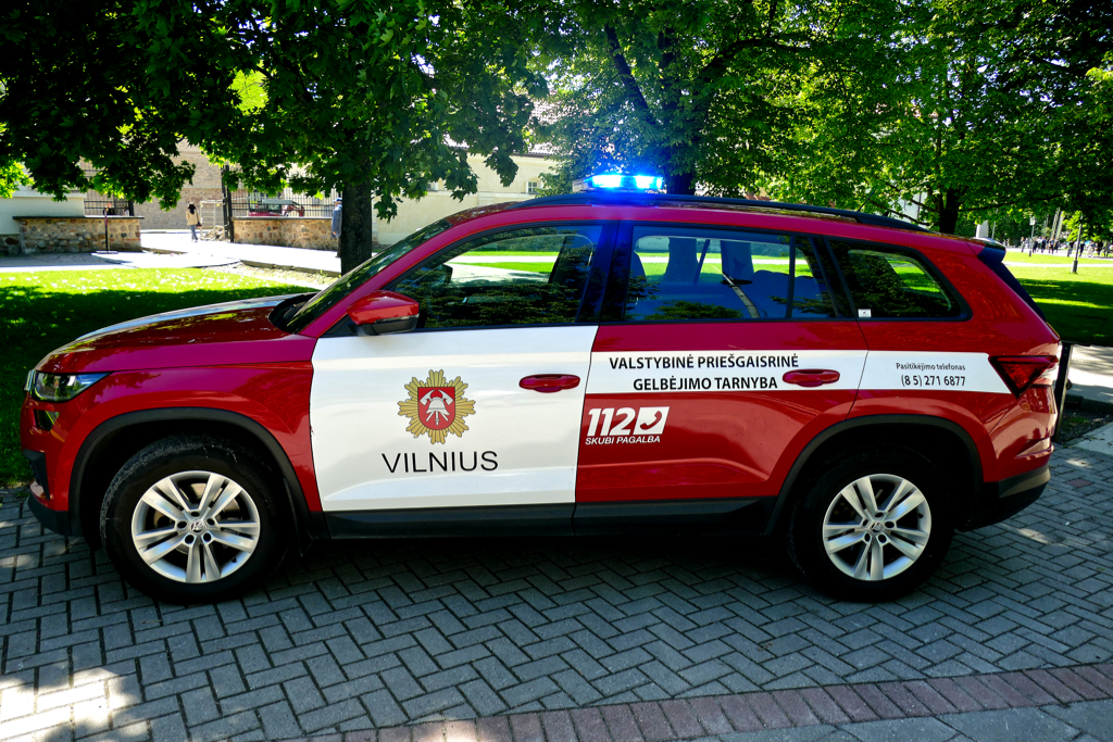 Emergency vehicles in Vilnius.