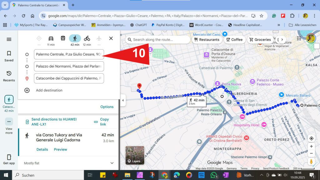 Map of Palermo for travel planning