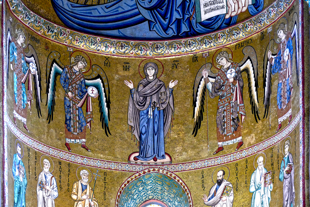 Mosaic inside the Cefalù cathedral.