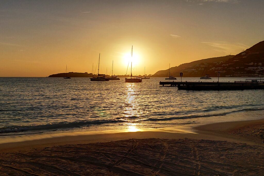 Sunset in Philipsburg, Sint Maarten.