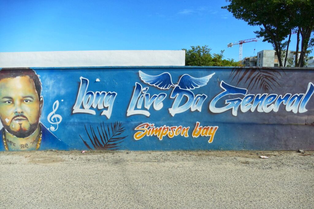 Mural by Jimmy Sheik in Simpson Bay, Sint Maarten.