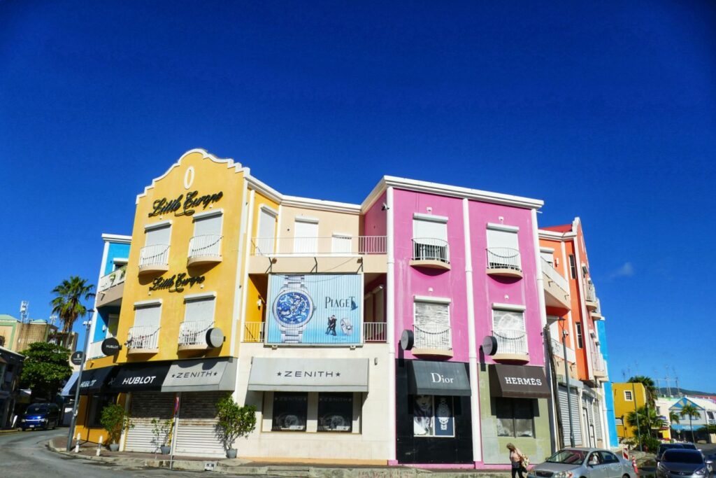 Houses in Philipsburg in Sint Maarten.