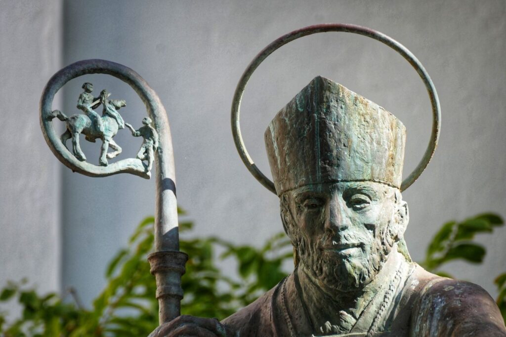 Statue of Saint Martin of Tours in Philipsburg, the capital of Sint Maarten.