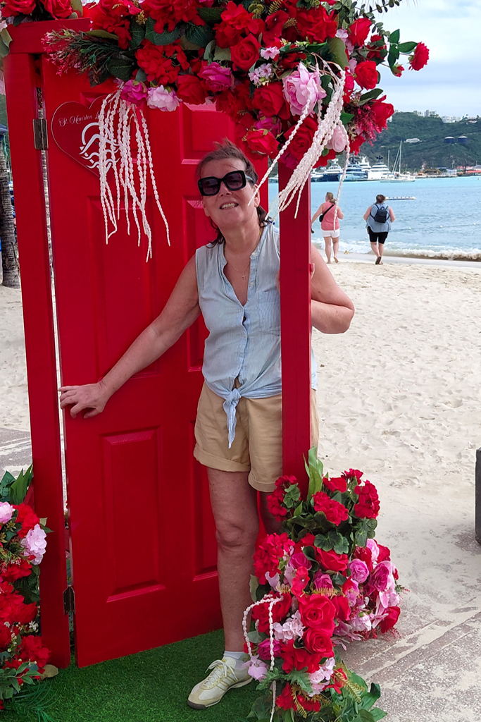 Renata Green on Great Bay Beach in Sint Maarten.
