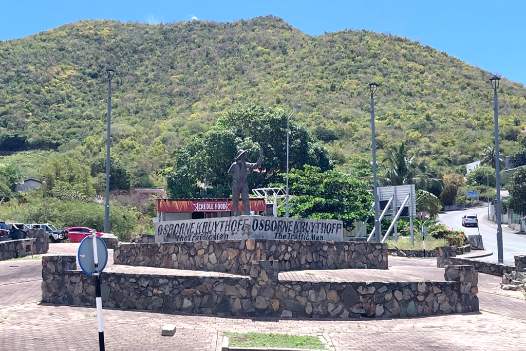 Statue honoring Osborne “Traffic Man” Kruythoff.
