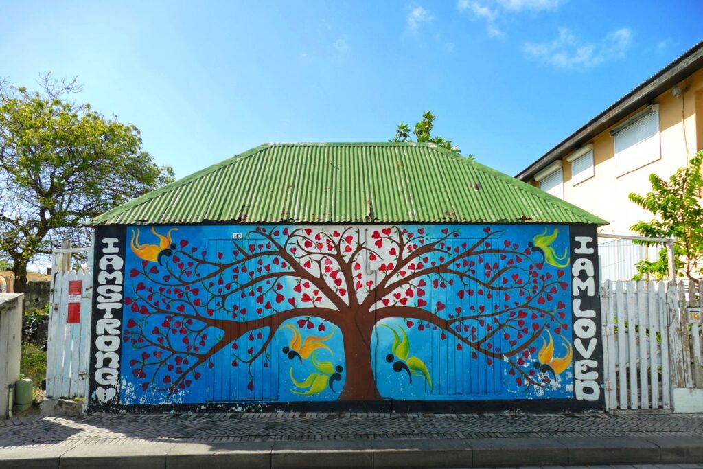 Some of the best Street art in Philipsburg, Sint Maarten, by Magueda Jackson.