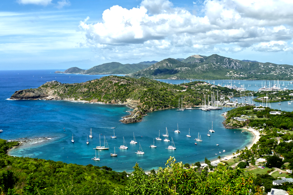 View of Antigua from Shirley Heights Lookout.