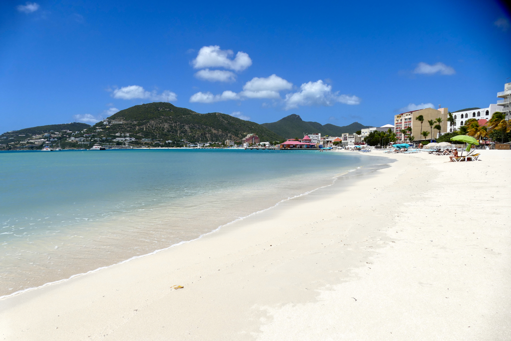 Great Bay Beach in Philipsburg, the capital of Sint Maarten.