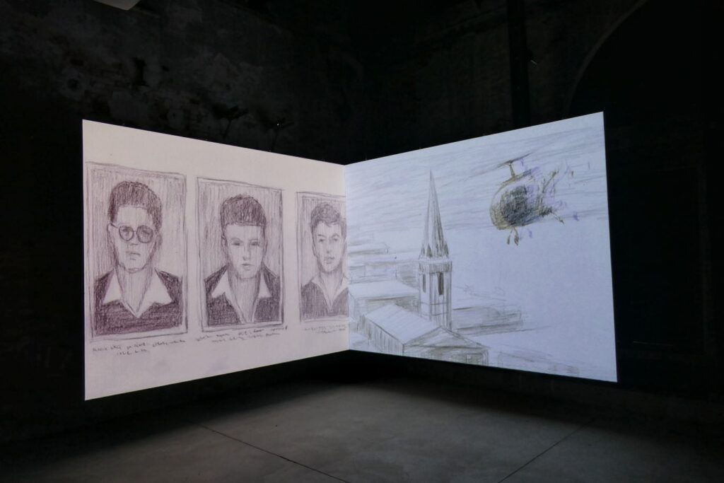 Drawings at the Maltese Pavilion of the Biennale did Arte in Venice in 2026.