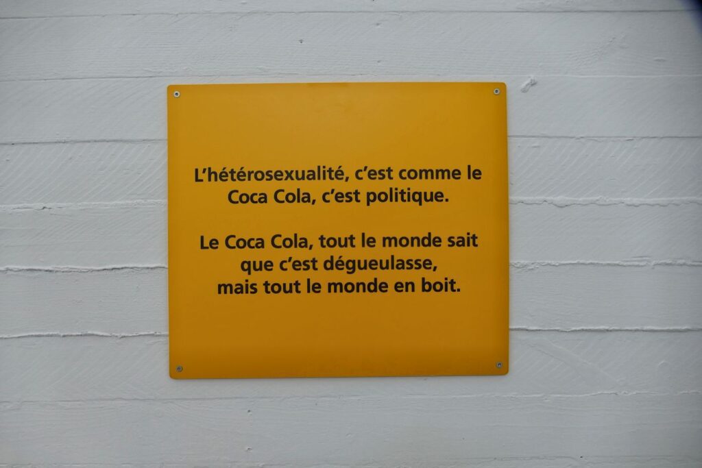 Writing on the wall of the Swiss Pavilion of the Biennale 2026.