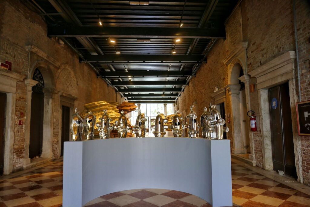 Glass objects by Tony Cragg. 