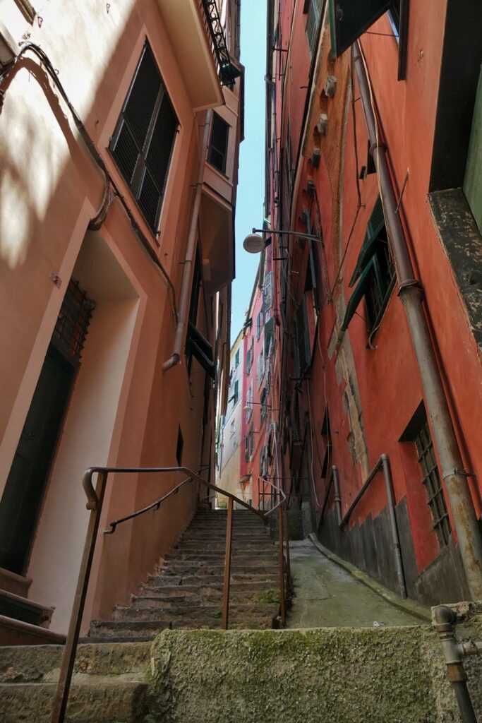 Alley in the Caruggi of Genoa. 